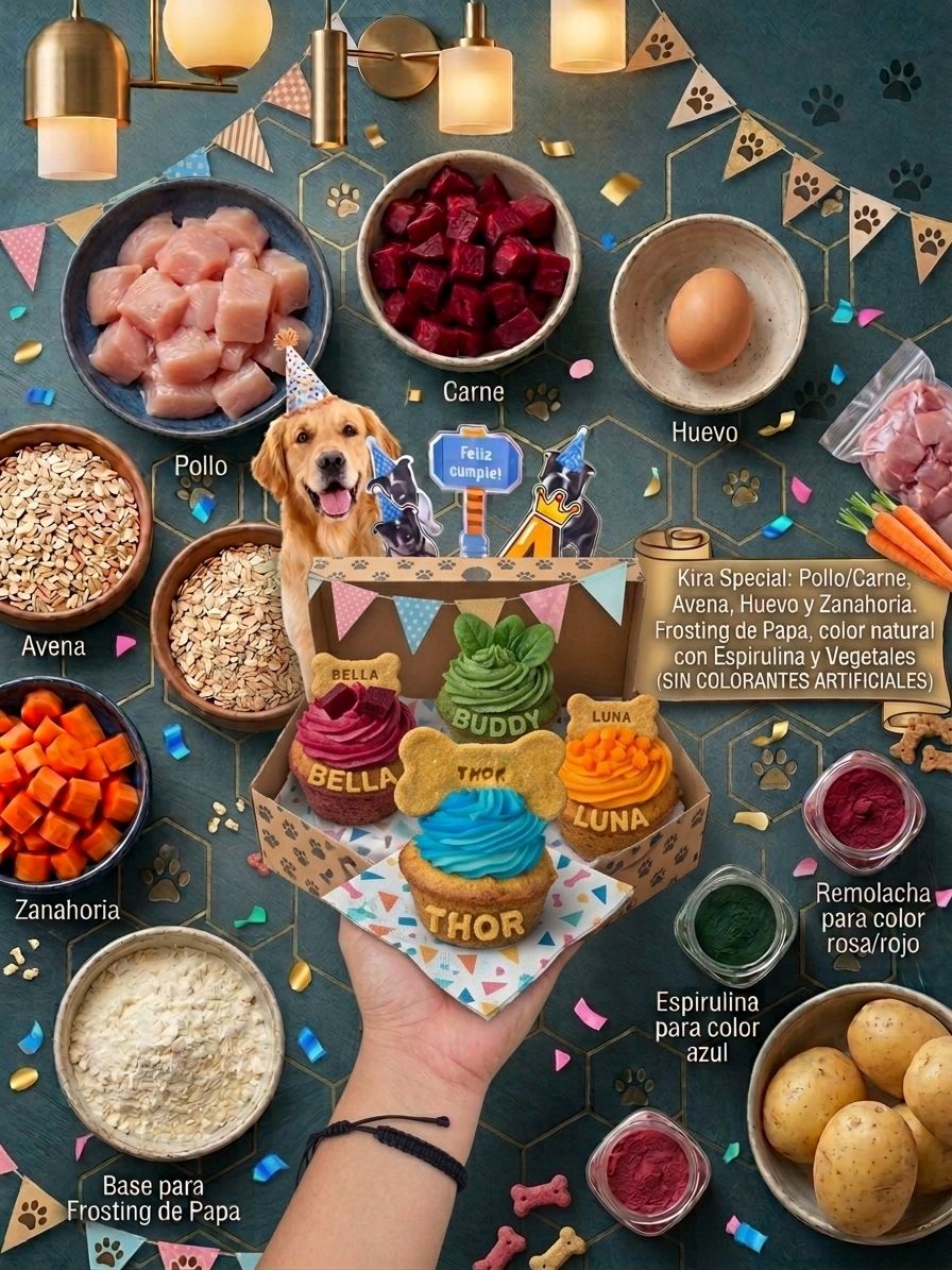 Pup-cakes, ponquesitos personalizados para perros Kira Barkery